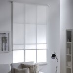 Madecostore store enrouleur tamisant e - roll motoris - blanc perle - l80 x h250cm
