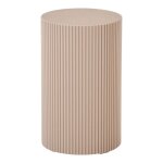 Madigan - bout de canap� cylindrique strill� en mdf strill� beige