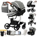 Magiczc poussette 3 en 1 avec nacelle et cosy pliage automatique sac � langer & porte - b�b� offerts ...