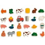 Magnets en bois : 24 pièces : ferme Magnets en bois : 24 pièces : ferme