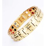 Bracelet magntique homme or en acier inoxydable - effets anti - fatigue et antiradiation - marque geneva ...