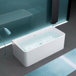 Mai & mai baignoire �lot acrylique blanc rectangulaire 180x80x58cm avec trop plein v601oa