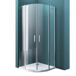 Mai & mai cabine de douche 100x100 ronde avec deux portes auto - levantes paroi de douche verre transparent ...