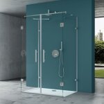 Mai & mai cabine de douche en forme u 90x120 deux portes de douche battante verre trempé transparent ... Mai & mai cabine de douche en forme u 90x120 deux portes de douche battante verre trempé transparent ...