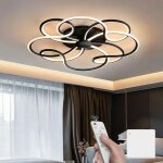 Mai & mai luminaire plafonnier avec t�l�commande infrarouge r�glage de la lumi�re 3000k � 6400k led noir ...