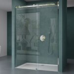 Mai & mai paroi de douche en niche 100x195 pare douche transparent avec porte coulissante en verre esg ...