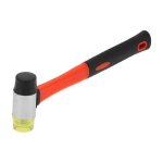 Maillet en caoutchouc gototop - poigne en fibre de verre souple - double face - rouge