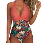 Maillot de bain femmemaillot de bain 1 piece femme wrap dos nu crois� col en vavec bonnets int�gr�ssans ...