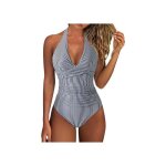 Maillot de bain une pi�ce - rxrxcoco - col en v - effet amincissant - dos nu & bretelles r�glables