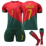 Maillot enfant portugal #7 ronaldo - ensemble complet (maillot short chaussettes) - coupe du monde