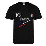 Maillot de foot enfant - npz - style france - unisexe - respirant - 100% polyester - noir