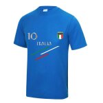 Maillot de football - npz - italie - bleu royal - marquage 10 et italia argent� - blason 4 �toiles - ...