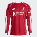 Maillot liverpool f. c. domicile manches longues homme 2025 / 26 rouge - - red