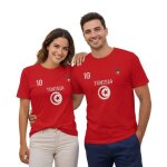 Maillot de sport - npz - tunisie - rouge - unisexe - polyester respirant