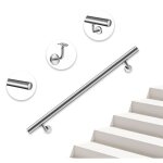 Main courante - acier inox 304 - 200cm - rampe escalier mural avec embouts - pour int�rieur et ext�rieur ...