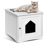 Maison pour chat - bois - 51 x 49 x 47 cm - blanc - nettoyage facile - design moderne