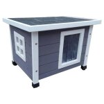 Maison pour chats dextrieur 57x45x43 cm gris et blanc 443050