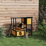 Maison pour chat avec pont suspendu et toit inclin� evryae