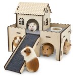 Maison pour cobaye cachette avec maison pour cobaye jouet en bois extra large pour cobayes avec escaliers ...