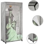 Maison dco[51959] meuble de rangement armoire chambre - garde - robe - new york 75x45x160 cm tissu