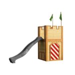 Maison enfant - axi - arthur - toboggan gris - bois fsc - 110x319x195cm