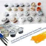 Kit de peinture par num�ro - toile 40x50 cm - 3 pinceaux - acrylique non toxique - pour adultes et enfants ...