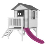 Maison de jeux en bois axi beach lodge xl avec toboggan violet pour enfants � partir de 3 ans