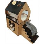 Maison lapin xl int�rieur bois 2 �tages ? clapier design naturel pour lapin nain & cochon dinde . maison ...