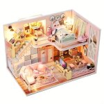 Maison de poupe bricolage - zgeer - kit dollhouse en bois avec meubles - jouet pour enfant