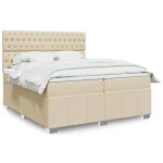 Maison exclusive - sommier � lattes de lit avec matelas cr�me 200x200 cm tissu