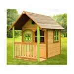 Maisonnette en bois axi alex pour enfants maison de jeux pour lext�rieur avec v�randa et but marron & ...