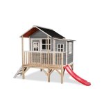 Maisonnette en bois - exit toys - loft 350 - gris - pilotis - toboggan Maisonnette en bois - exit toys - loft 350 - gris - pilotis - toboggan