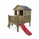 Cabane enfant bois de pin sur pilotis 2m�