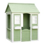 Maisonnette enfant - ginger home - bois massif - vert et blanc - ext�rieur 107 x 90 x 144 cm