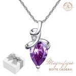 Majestueux collier baigné dans lor blanc avec cristal améthyste. magnifique coffret cadeau. 2splendid® ... Majestueux collier baigné dans lor blanc avec cristal améthyste. magnifique coffret cadeau. 2splendid® ...