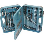 Jeu d'outils en valise - makita - e - 10883 - 221 pices - acier au chrome - vanadium - couleur bleue ...