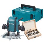 Makita pack d�fonceuse 900w rp0900 + coffret 12 fraises carbure scid + coffret makpac 2