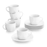 Service de table - malacasa - srie elisa - 6 tasses  caf porcelaine - blanc