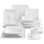 Malacasa blance 42pcs service de table services � caf� 6pcs x assiette � dessert creuse plate tasses ...