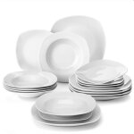 Service de table en porcelaine - malacasa - elisa - 18 pièces - blanc - compatible lave - vaisselle Service de table en porcelaine - malacasa - elisa - 18 pièces - blanc - compatible lave - vaisselle
