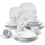 Service de table porcelaine malacasa elisa 30pcs - blanc - ecologique et durable - elisa - 30