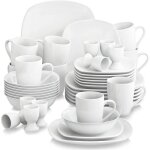 Malacasa elisa 40pcs service de table porcelaine 8pcs pour assiette plate assiette � dessert bol � c�r�ales ...