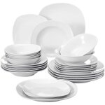 Service de table porcelaine malacasa elisa - 48pcs - assiette plate dessert creuse bols  crales blanc ...