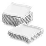 Malacasa flora 18pcs assiettes  dessert gteau en porcelaine 21cm assiette plate carr service de table ...