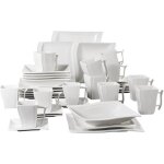 Malacasa flora 36pcs service de table porcelaine pour 6 personnes: assiettes / tasses avec soucoupes ...