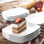 Malacasa julia 12pcs assiettes  dessert gteau 17cm vaisselles porcelaine petite assiette carre