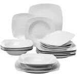 Service de table - malacasa - julia - 18 - porcelaine - blanc - simple et durable