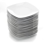 Malacasa julia 18pcs assiettes  dessert gteau 17cm vaisselles porcelaine petite assiette carre cramique ...