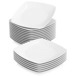 Malacasa julia 18pcs assiettes plate 23. 5cm vaisselles porcelaine assiette carre service de table cramique ...