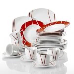 Malacasa srie felisa 30pcs porcelaine service de table tasses  caf soucoupes assiette  dessert soupe ...